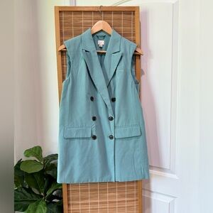 ✨A New Day ~ Women's Teal Blue  Double Breasted Blazer Vest